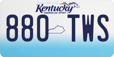KY license plate 880TWS