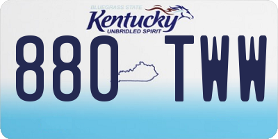 KY license plate 880TWW