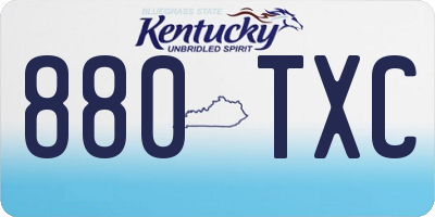 KY license plate 880TXC