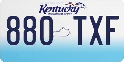 KY license plate 880TXF