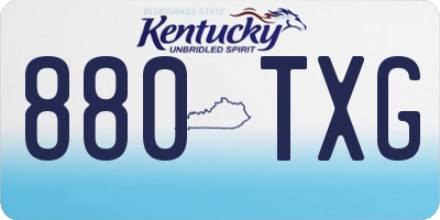 KY license plate 880TXG