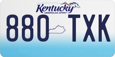KY license plate 880TXK