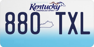 KY license plate 880TXL