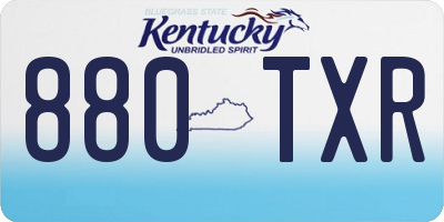 KY license plate 880TXR