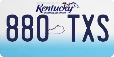 KY license plate 880TXS