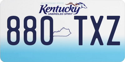KY license plate 880TXZ