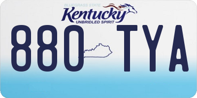 KY license plate 880TYA