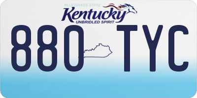 KY license plate 880TYC