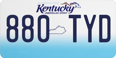 KY license plate 880TYD