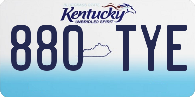 KY license plate 880TYE