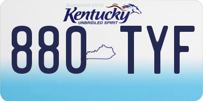 KY license plate 880TYF