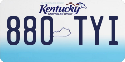 KY license plate 880TYI