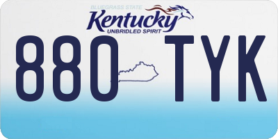 KY license plate 880TYK