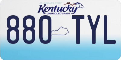 KY license plate 880TYL