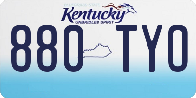 KY license plate 880TYO