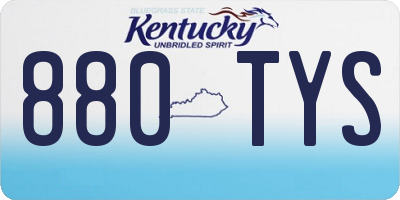 KY license plate 880TYS