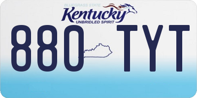 KY license plate 880TYT