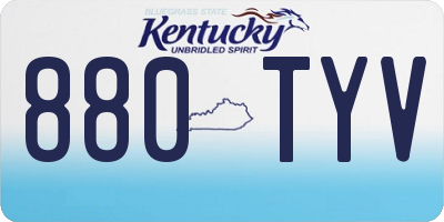 KY license plate 880TYV