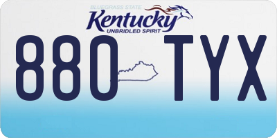KY license plate 880TYX