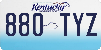 KY license plate 880TYZ