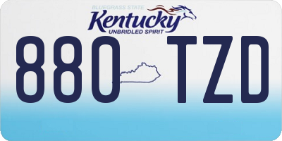 KY license plate 880TZD