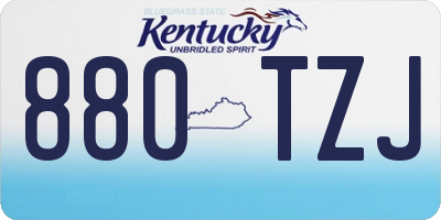 KY license plate 880TZJ