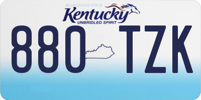 KY license plate 880TZK