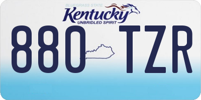 KY license plate 880TZR