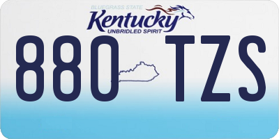 KY license plate 880TZS