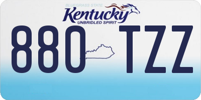 KY license plate 880TZZ