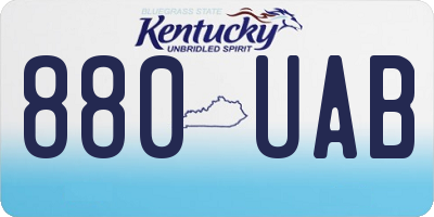 KY license plate 880UAB