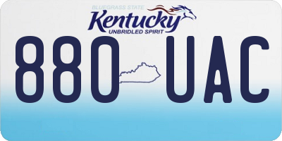 KY license plate 880UAC