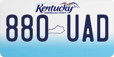 KY license plate 880UAD