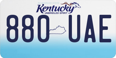 KY license plate 880UAE