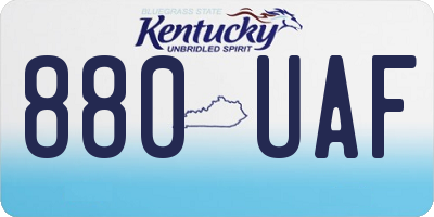 KY license plate 880UAF