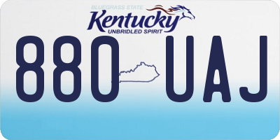KY license plate 880UAJ