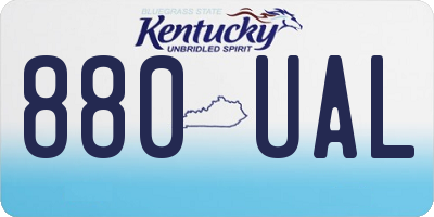 KY license plate 880UAL