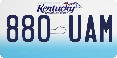 KY license plate 880UAM