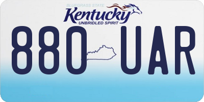 KY license plate 880UAR