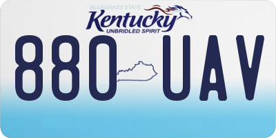 KY license plate 880UAV