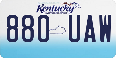 KY license plate 880UAW