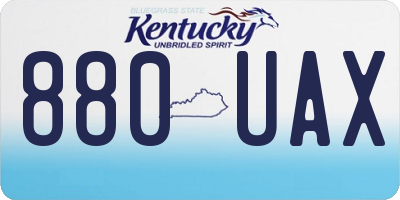 KY license plate 880UAX