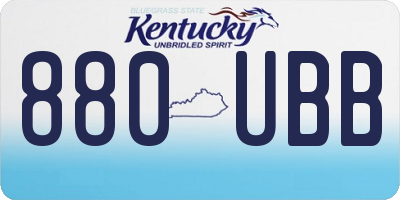 KY license plate 880UBB