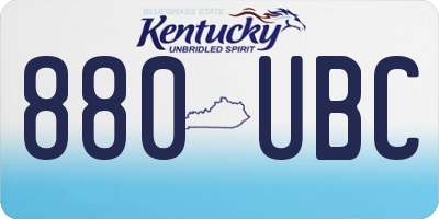 KY license plate 880UBC