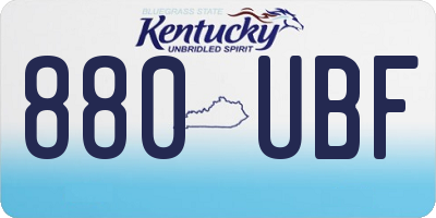 KY license plate 880UBF