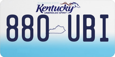 KY license plate 880UBI