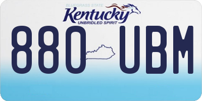 KY license plate 880UBM