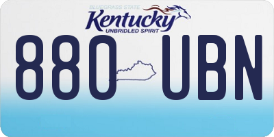 KY license plate 880UBN