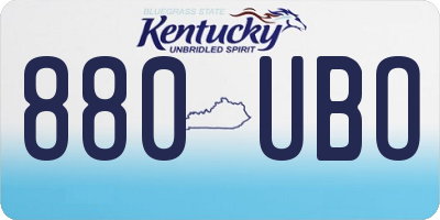 KY license plate 880UBO