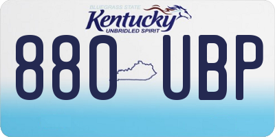 KY license plate 880UBP